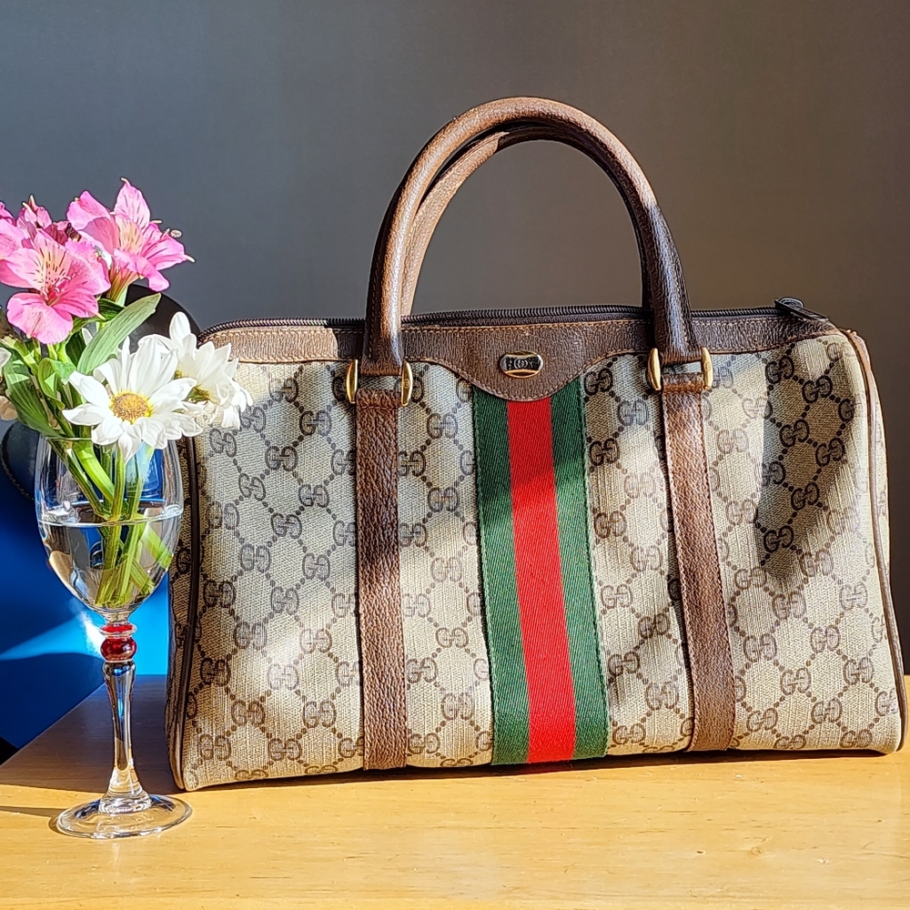 Gucci Anniversary Leather Boston Bag